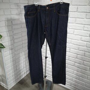 NWT Perry Ellis Men's Size 38/32 Dark Wash Slim Fit Low Rise Blue Jeans